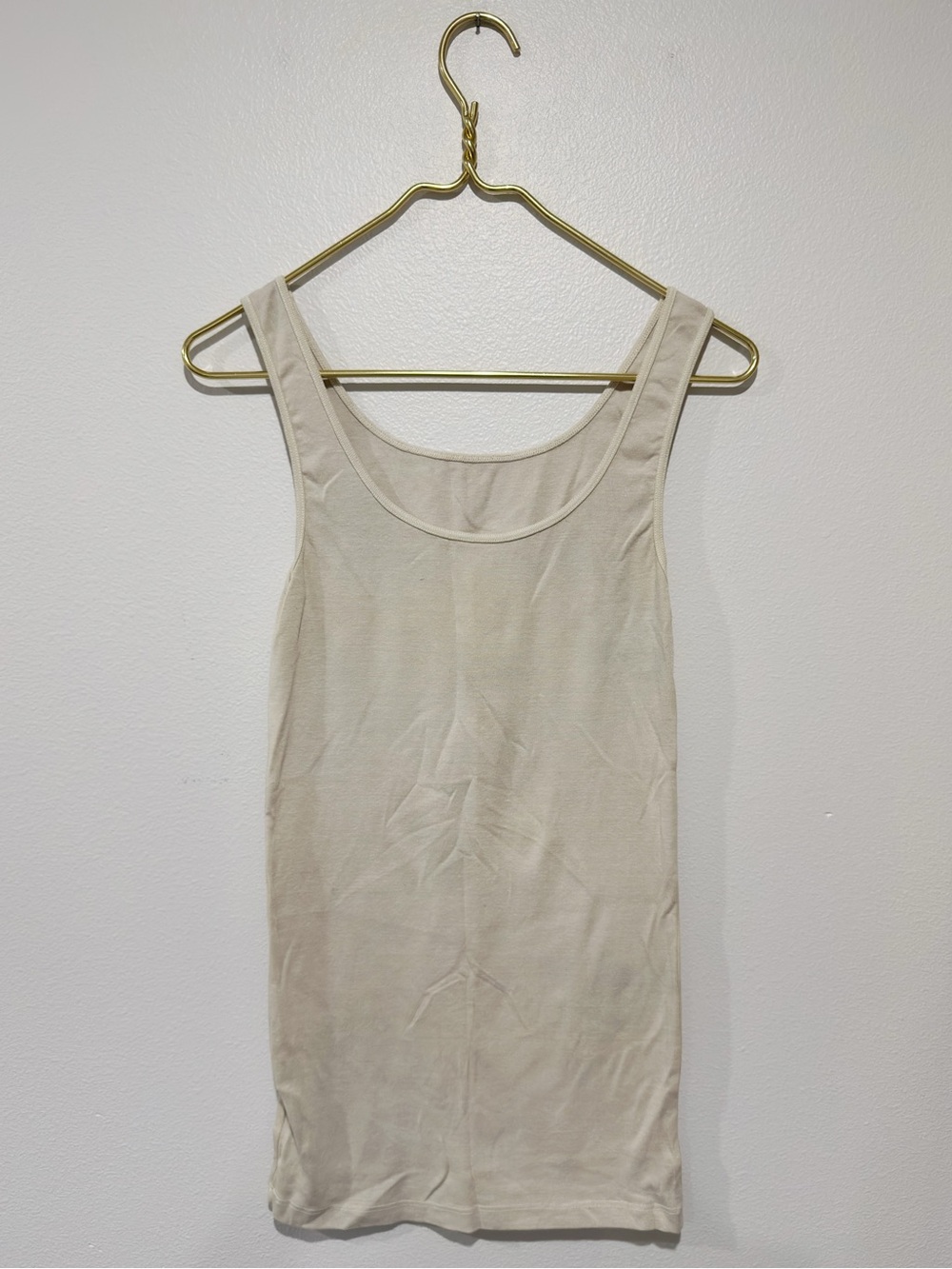 Theodore Beverly Hills Beige Cream Tank Top Sleeveless Neutral Medium